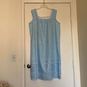 Intimate Night Sleep Shirt Pijama Gown Eyelet border fabric Handmade Size 1X